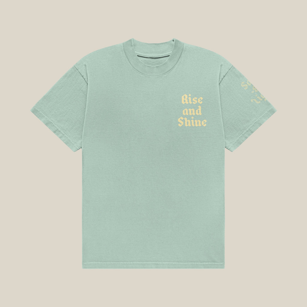 Rise and Shine Tee Sage - front